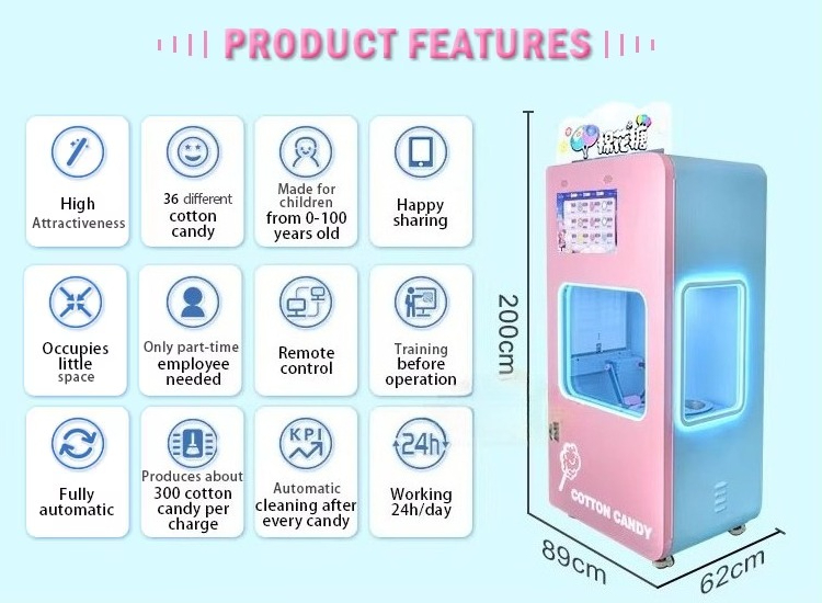 Outdoor Fully Automatic Cotton - Candy Floss Machine review and price