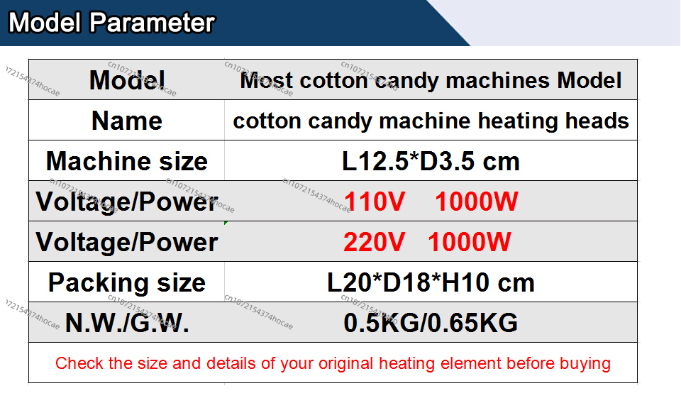 Heat Head for Cotton Candy Mac - Candy Floss Machine review and price